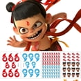thumbnail image 4 of Pegatinas de maquillaje para cejas y frente de Nezha, pegatinas mágicas para niños, dibujos animados de Ao Bing, pegatinas de maquillaje para cejas con forma de corazón rojo, 4 of 7