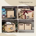 thumbnail image 3 of Wine Glass Storage Box with Dividers, Holds 12 Glasses up to 3-in Wide, Quilted Microfiber Stemware Storage Case with Carry Handles, Ideal for Champagne Flute Glasses, 3 of 8