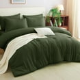 thumbnail image 3 of King Size Comforter Set Olive Green, 7 Pieces Bed in a Bag King Comforter Set with Sheets, Bedding Set with Down Alternative Comforter, Fitted Sheets, Flat Sheets, Pillow Shams and Pillowcases, 3 of 18