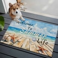 thumbnail image 3 of 2x3 Ft Entryway Area Rug, Coastal Beach Kitchen Rug Runner Washable Floor Mat, Retro Summer Ocean Wave Starfish Shell Non Slip Indoor Door Mat Throw Carpet for Bathroom Living Room Bedroom, 3 of 8