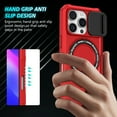 thumbnail image 3 of Allytechgroup Magnetic For iPhone 15 Pro Max Case with Ring, [1x Screen Protector] [Slide Camera Cover] Military Grade Drop Protection Back Cover For iPhone 15 Pro Max, Red, 3 of 10