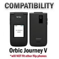 thumbnail image 7 of Case for Orbic Journey, Nakedcellphone [Black Vegan Leather] Form-Fit Cover with [Built-In Screen Protection] and [Metal Belt Clip] for Verizon Wireless Orbic Journey V / L Flip Phone ORB2200LBVZ, 7 of 7