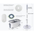 thumbnail image 2 of Spin Mop Bucket Deluxe 360 Spinning Floor Cleaning System with 6 Microfiber Replacement Head Refills,62" Extended Handle,4X Wheel for Home Cleaning, 2 of 8