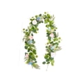thumbnail image 2 of Guirnaldas de eucalipto artificial con flores plantas colgantes floral 1.8m vides de primavera verde vides artificiales para decoración de la pared del arco flor rosa, 2 of 8