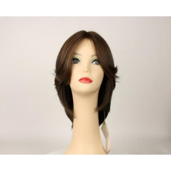 European Human Hair Freeda Wig Shlomit Medium Brown With Blonde Highlights Skin Top Size S