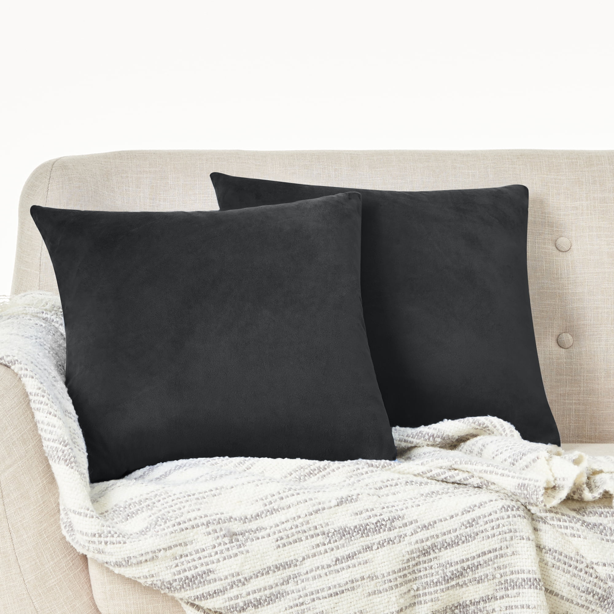 Crushed Velvet Cushion Covers Plain OR Faux Silk 17"X17",20"X20",22"X22",24"X24"