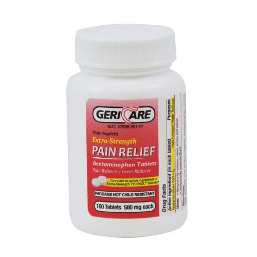 GeriCare Pain Relief Acetaminophen Tablets 100 Tablets 3 Pk Extra