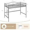 thumbnail image 2 of Loft Bed Twin Size, Metal Twin Loft Bed with Ladder & Safety Guardrail, Space-Saving, Noise Free, No Box Spring Needed, Easy Assembly, 400 Lbs, Gray, 2 of 8