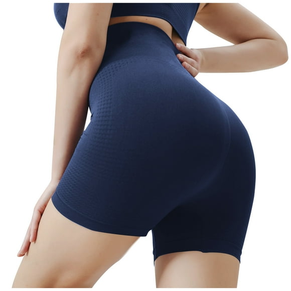 Timegard Bike Shorts for Women High Waist Slim Stretch Comfy Workout Running Yoga Shorts Solid Color