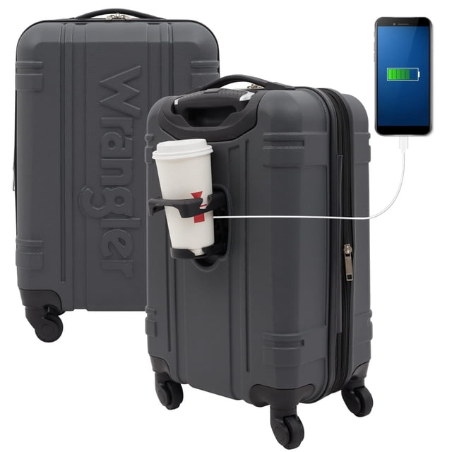 Equipaje Wrangler Astral Hardside Dark Shadow de 50 cm con puerto USB