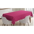 thumbnail image 1 of Hearts Tablecloth, Doodle Style Pink Love Valentines Day Themed Arrows and Wings, Rectangle Satin Table Cover Accent for Dining Room and Kitchen, 60" X 84", Magenta and Pale Pink, by Ambesonne, 1 of 2