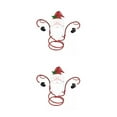 thumbnail image 4 of kurtrusly Wide Application Christmas Wine Bottle Glass Holders Functional Accessories Easy To Clean Metal red hat 2Set, 4 of 6