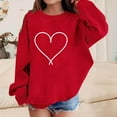 thumbnail image 5 of Atogsazn Toddler Girls Valentine's Day Sweatshirt Kids Heart Printed Long Sleeve Pullover Sweatshirts Fall Tops Clothing 06-Red 2-3 Years Fashion, 5 of 5