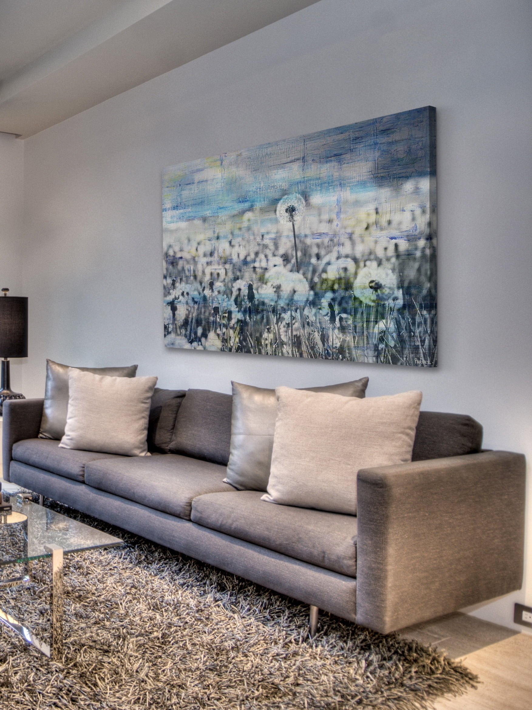 "Dandelion Sea" Painting Print on Wrapped Canvas