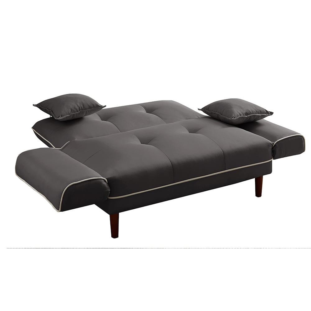 Lowestbest Mid Century Modern Sofa Sleeper Bed with 2 Pillows, Gray Lowestbest Mid Century Modern Sofa Sleeper Bed with 2 Pillows, Gray