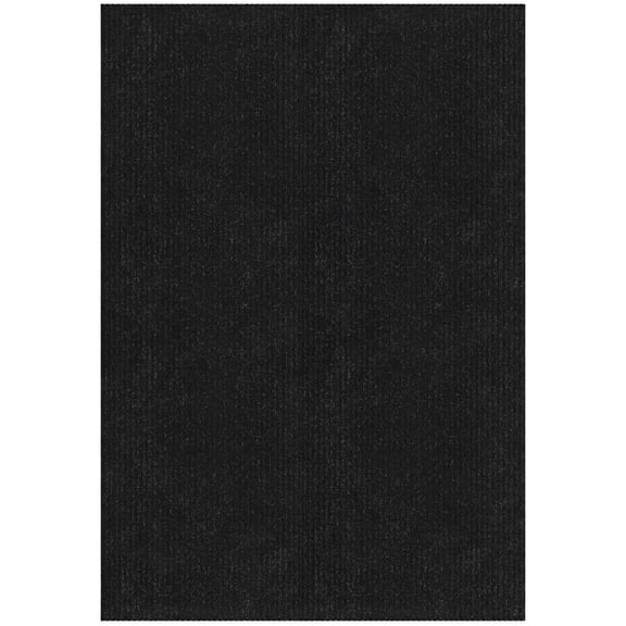 RLESO Non-Slip Area Rug for Entryway 3' X 3'11" Indoor/Outdoor Custom Size Kitchen Utility Mat Long Runner Rug for Hallway,Black Ribbed