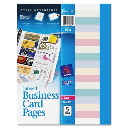 Avery Non Stick Tabbed Business Card Holder Pages Walmartcom