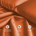 thumbnail image 6 of LINENWALAS Twin Sheet Sets, Cooling Sheets, Rayon Derived from Bamboo, Deep Pocket Up to 16", Breathable & Soft Bed Sheets, Luxury Silky Bedding Sheets (Twin, Burnt Orange), 6 of 8