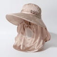 thumbnail image 2 of Djtdsds Full Coverage Bamboo Sun Hat with Neck Flap UPF 50 Protection Large Brim Breathable Mesh Adjustable Chin Strap Lightweight Elegant for Outdoor Summer Gardening Travel Size:One Size, 2 of 3