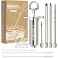 thumbnail image 1 of BBQ Monster Meat Injector Syringe Kit with 4 Professional Marinade Injector Needles for BBQ Grill Smoker, Turkey and Brisket; 2-oz Large Capacity, Including Paper User Manual, Recipe E-Book (PDF), 1 of 7