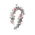 thumbnail image 2 of Rose Gold Elegance Pink Electroplated Christmas Flower Wreath - Flocked PE Pine Needle Rattan Ring Holiday Door Decor, 2 of 7