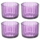thumbnail image 1 of Tarros de vela vacíos de vidrio Uxcell, 4 Pcs, recipientes acanalados para hacer velas, regalos de bricolaje, decoración del hogar, almacenamiento, púrpura, 1 of 6