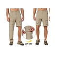 thumbnail image 2 of Little Donkey Andy Men's Quick Dry Zip Off Convertible Pants Elastic Lightweight Hiking Travel Golf Khaki XXL, 2 of 8