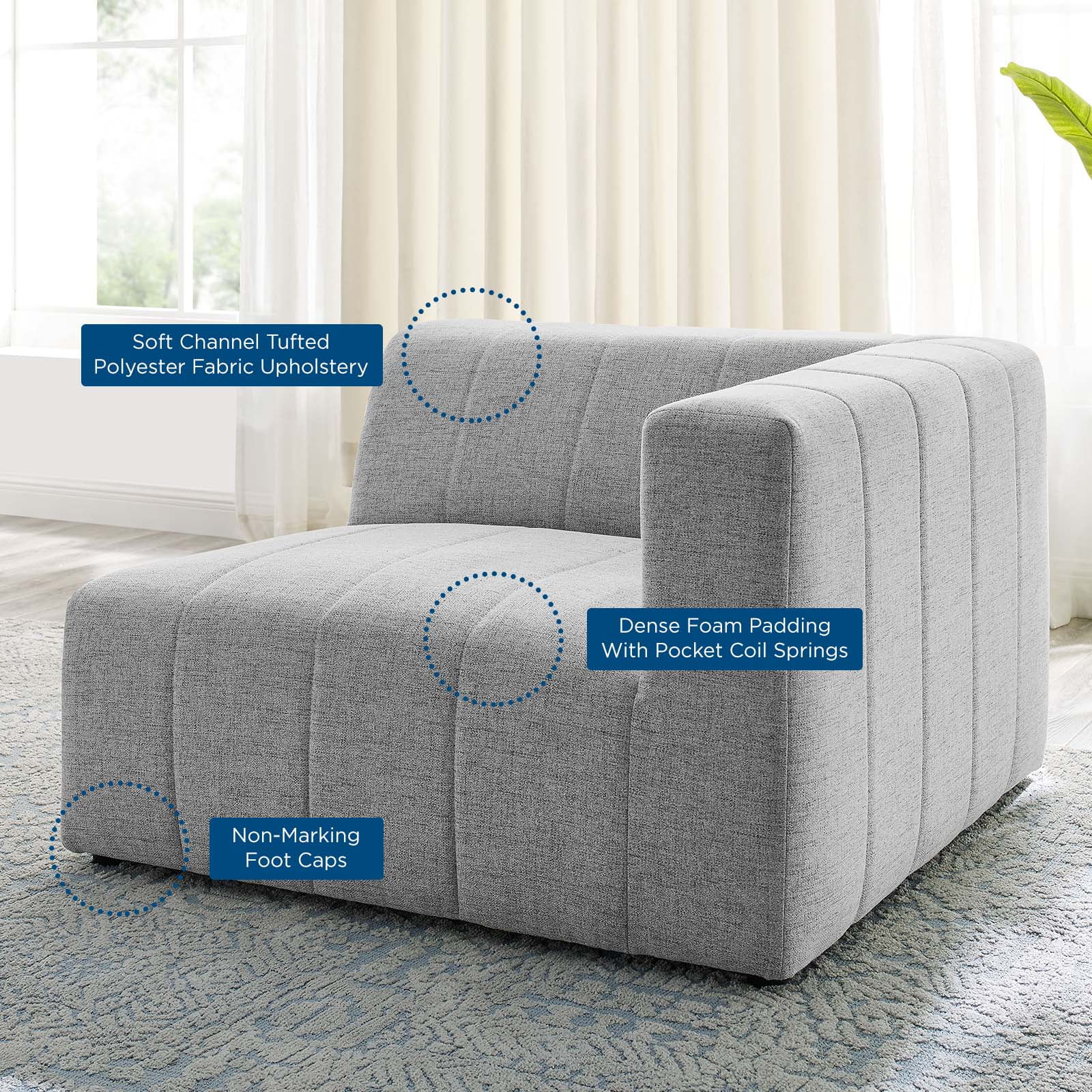 Bartlett Upholstered Fabric Right-Arm Chair - Walmart.com