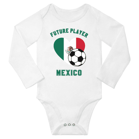 

Future Mexico Soccer Player Baby Long Slevve Bodysuit (White 18-24 Months)