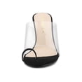 thumbnail image 6 of BLISSFUL STEP Women's Ring Block Heel Clear Slides Sandals Black 6.5, 6 of 7