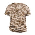 thumbnail image 4 of Dresfit Camo Shirts Men Crew Neck Camouflage Tennis Tees Short Sleeve Basic Musle Work Out Tops Big and Tall Lightweight T Shirts Khaki 2XL, 4 of 6