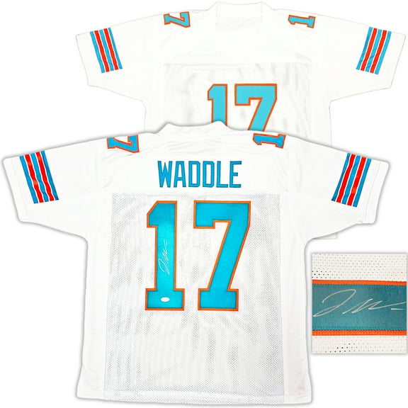 Miami Dolphins Jaylen Waddle Autographed White Jersey JSA 222823