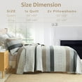 thumbnail image 7 of DUOHONG Queen Quilt Set 100% Cotton Farmhouse Lightweight Bedding Set, Grey/Brown/Beige/Black, 90"W x 98"L, 7 of 7