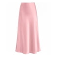 thumbnail image 4 of BUIGTTKLOP Women's Satin Midi Skirt Elastic High Waisted A Line Spring Summer Flowy Silk Long Skirts for Women, 4 of 6