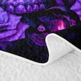 thumbnail image 5 of Homewish Hipple Death Skull Quilt King,Retro Purple Rose King Coverlet Set,Happy Halloween Duvet,3 Pieces, 5 of 7