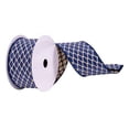 thumbnail image 1 of Vickerman Q214677 2.5 in. x 10 Yards Navy & Champagne Ropes Ribbon, 1 of 1