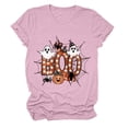 thumbnail image 5 of Kakishop Halloween Shirt Women Womens Fall Halloween Thanksgiving O Neck Shirt Holiday Funny Family Matching Graphic Tee Casual Autumn Tops,Pink, 5 of 5