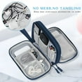 thumbnail image 5 of Travel Cable Organizer Bag Pouch Electronic Accessories Carry Case Portable Waterproof Double Layers All-in-One Storage for Cord, Charger, Phone, Earphone(Blue), 5 of 7