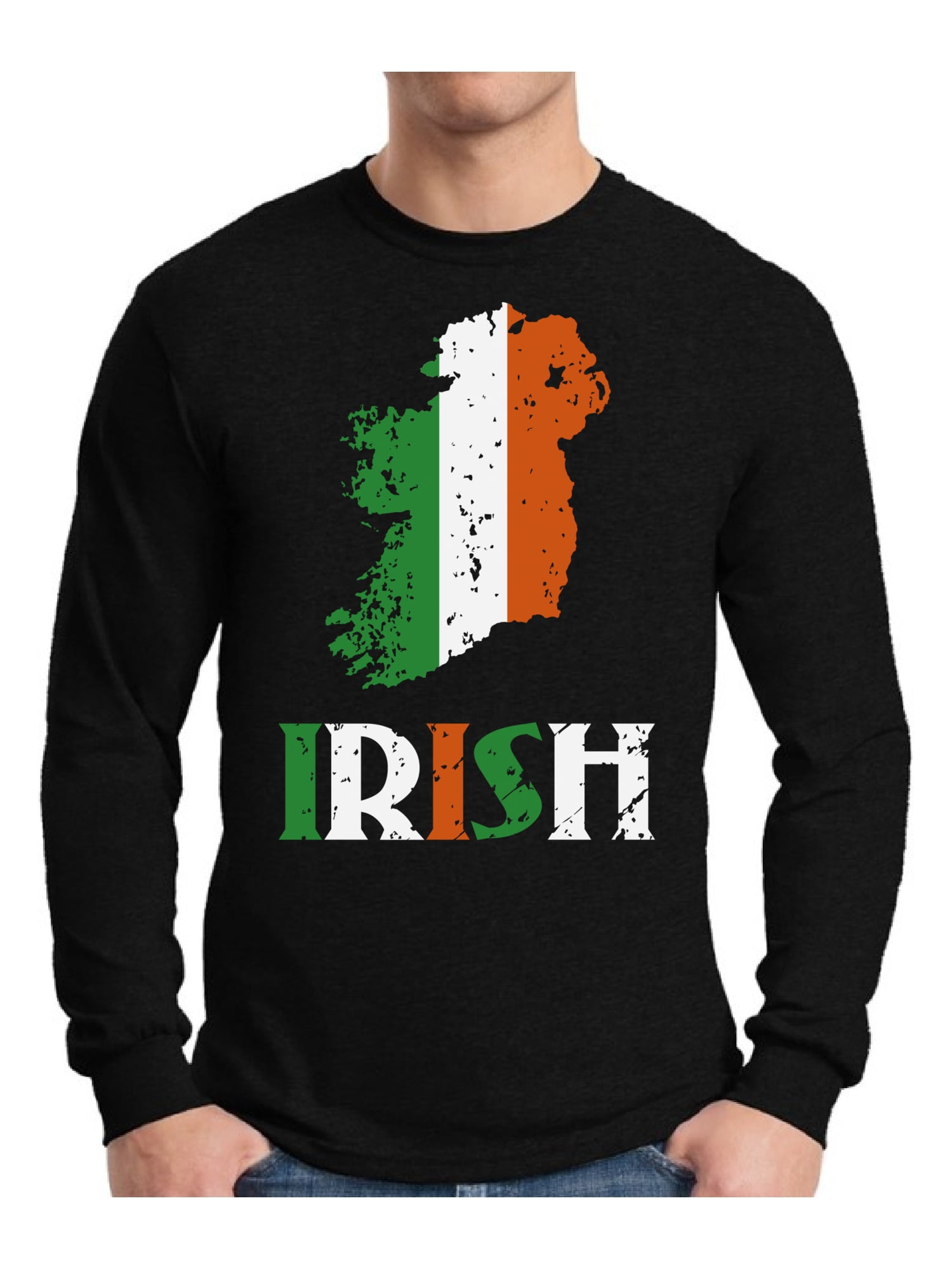 Awkward Styles St Patty Day Shirt Men's Irish Flag Long Sleeve TShirt
