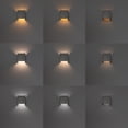 thumbnail image 5 of FSLiving Remote Control Up & Down Wall Sconces with Battery Operated LED Bulb Handmade Mini Square Aluminum Shade with Silver Bling Rhinestones Dimmable Timing Lamp for Entrance Staircase - 1 Light, 5 of 8