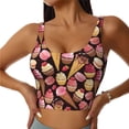 thumbnail image 1 of Balery Ice Cream Cake Sujetadores deportivos con espalda cruzada para mujer, acolchados, sin costuras, de alto impacto, ideales para yoga, gimnasio, entrenamiento y fitness.-X-Large, 1 of 8