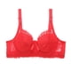 thumbnail image 1 of Gibobby Brasier deportivo para mujer Ropa interior de copa de pecho con tirantes de sujetador de encaje sexy para mujer Brasier mujer busto(Rojo,90B), 1 of 5