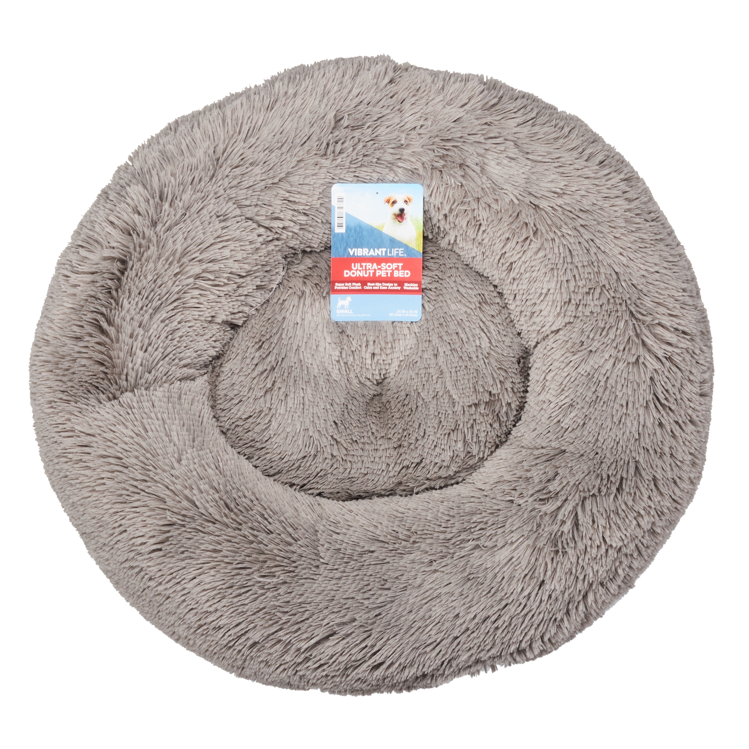 vibrant life 24 inch plush donut pet bed