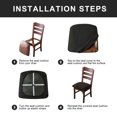 thumbnail image 5 of Grey,4 pcs Elastic Jacquard Chair Seat Covers Stretch Embossed Chair Cover for Dining Room, 5 of 5