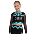thumbnail image 3 of iiniim Girls Cheer Leader Team Uniform Ball Game Cheerleading Dance Long Sleeve Crop Top Blue 12, 3 of 7