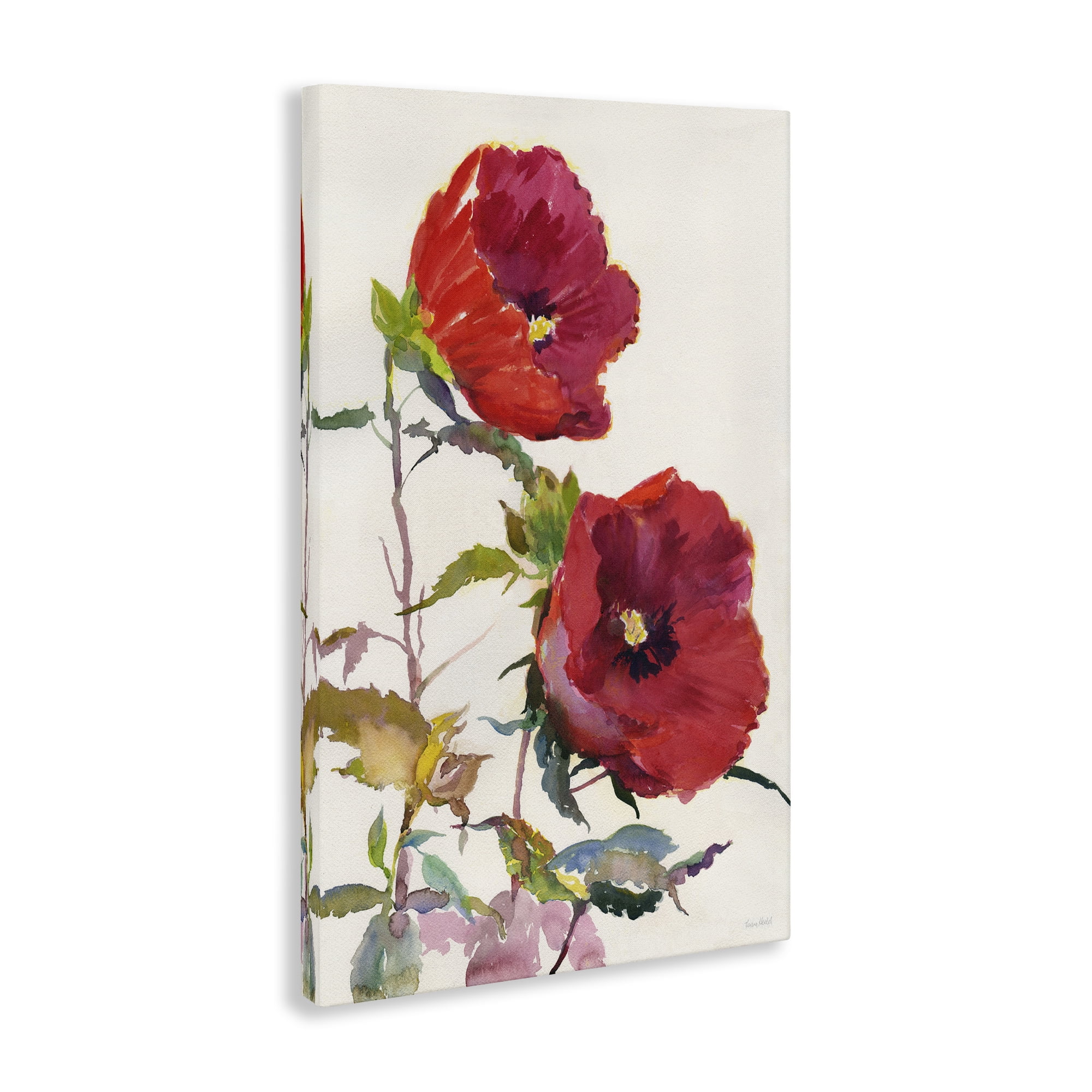 Stupell Industries Bold Red Poppies Botanical & Floral Painting Gallery Wrapped Canvas Art Print Wall Art, 16 x 24