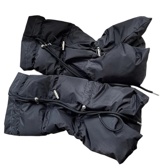 JZROCKER Thermal Padded Drawstring Split Leg Warmers Women Insulation Puffer Boot Covers