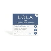 LOLA Super Plus Tampons, Organic Cotton, Compact Plastic Applicator, 20 Count