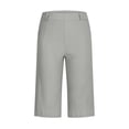 thumbnail image 6 of RYRJJ Bermuda Shorts for Women Summer High Waisted Trendy Chino Shorts Plus Size Casual Straight Leg Pull On Flat Front Shorts(Gray,L), 6 of 8