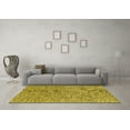 thumbnail image 3 of Ahgly Company Machine Washable Indoor Square Abstract Yellow Contemporary Area Rugs, 5' Square, 3 of 4